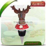 WS13-4 Red Poly Deer Wine Stopper thumbnail-1
