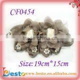 CF0454 New fashion stone fabric flower applique for dressing