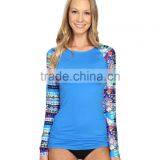 Long Raglan Sleeve Swim Shirt Woman UV Wetsuits Long Sleeve Rash Guard Top Swimsuit Tee Women thumbnail-3