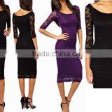 Fashion Women Evening Party Cocktail Long Sleeve Summer Lace Short Mini Dress thumbnail-1