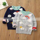 Warm Girls Rainbow and Cloud Pattern Patchwork Sweater Pullover With Cheap Price thumbnail-1