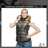 100% Polyester Women's Wasicoat With Fur Hood thumbnail-1