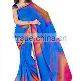 Spray Printed Designer Saree in Chiffon Sari Fabric thumbnail-2