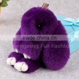 CX-R-10 Lastest Design Hot Fashion Cheap Custom Rex Rabbit Fur Keychain thumbnail-2
