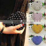 Wholesale New Women's Mini Rivet Peach Heart Shape Cross-body Shoulder Bag 17667 thumbnail-1