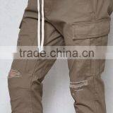 Drop Skinny Destroyed Athletic Cargo Joggers thumbnail-2