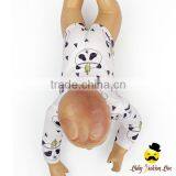 Autumn& Winter Infant Cute Panda Pattern Printed Long Sleeve Warm Newborn Baby Bodysuit Romper Clothes thumbnail-5