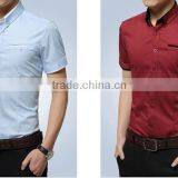 Wholesale Walson D46513a 2015 Fashion Mens Shirts Summer Plain Dress Shirts for Men's Apparel thumbnail-2