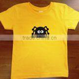 Summer Boutique Wholesale Boys T-shirt Halloween Black Spider Embroidered Yellow T-shirt thumbnail-1