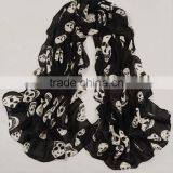 Custom Fashionable Lady Skull Pattern Beach Chiffon Scarves thumbnail-1