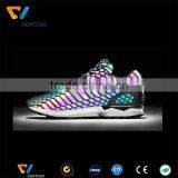 High Visibility 0.8mm Iridescent Reflective Synthetic PU Leather for Shoes thumbnail-2
