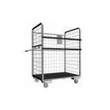Custom Steel Roll Cage, Parcel Trolley With Elastic Rubber Wheel For Material Storage