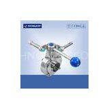 Manual Butterfly Valve Sanitary Level Operated by Pull Rod With Position Sensor thumbnail-1