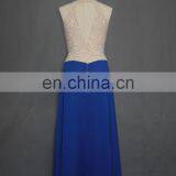 Bling Bling Beaded Halter Top Long Blue Chiffon Evening Prom Dress 2017 thumbnail-5