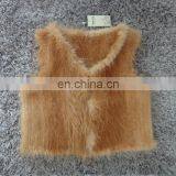 Knitted fur vest waistcoat women nutria fur mini vest