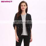 China 2017 Europea Autumn Black Sequin Knitted Sweater Cardigan For Woman thumbnail-2