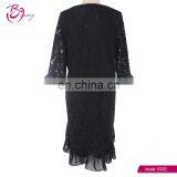 2017 Latest Korea Style Black Color Elegant Lace Three Quarter Sleeve Party Dress Evening Wear thumbnail-3