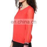 New Comfortable Cutting Ladies Fit Hot Summer Beautiful Latest Sexy Hot Red Fancy 3/4 Sleeves Blouse Tops Tunics Women Dress thumbnail-2