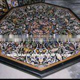 Marble Inlay Dining Table Top With Semi Precious Stone Inlay