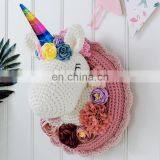Yarncrafts Rainbow Unicorn Handmade Crocheted Home Decor Woven Wall Hanging thumbnail-3