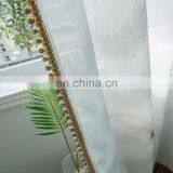 The New Nordic Solid Color Thick Clipped Pom Pom Voile Curtains Sheer Linen thumbnail-5