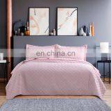 Fashion European And American Style King Bedroom Polyester Pink Adult Quilt Set thumbnail-2