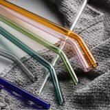 Recyclable Clear & Colored Customization 8mmx200mm Custom Logo Glass Drinking Straw Custom Glass Straw thumbnail-3