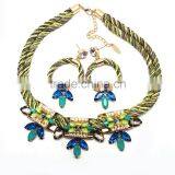 Latest Design Popular Fashion African Beads Jewelry Set Handmade Indian Jewelry Necklace and Earring Bracelet Set thumbnail-1