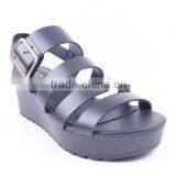 Factory Selling Womens Flat Platform Wedge Fancy Female Golden Buckle up Sandals thumbnail-2