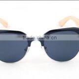 Made by Hand Wood Temple Semi Rimless Half Frame Rimmed Polarized Sungalsses thumbnail-2