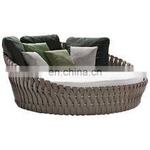 Outdoor Round Double Wholesale Courtyard Pool Villa Balcony Terrace Hotel Beach Chair Rattan Patio Outdoor Furniture
