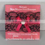 2014 Hot Sale Luxurious Wedding Invitation Card With Lace and Brooch thumbnail-1
