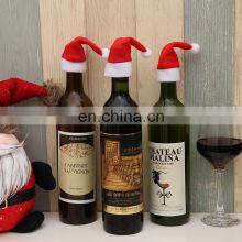 Mini Christmas Hat Tableware Knife Fork Set Holder Pocket Bag Merry Christmas Party Dinner Wine Bottle Xmas Hat Decoration thumbnail-2