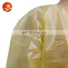 Better Quality Blue/Yellow Level 2 Waterproof 35GSM PP+PE Isolation Gown With Elastic Cuff Or Knit thumbnail-5