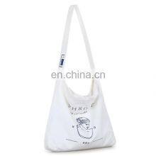 New Arrivals Eco-Friendly White Big Jute Waxed Leather Handle Shoulder Blank Cotton Tote Canvas Bags With Custom Printed Logo