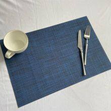 Japanese Style Eco-friendly Rectangle Woven PVC Non Slip Plastic Desk Mat Table Placemat thumbnail-3