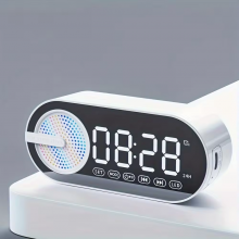Top Sale Smart Clock Speaker Alarm BT Speaker Function Surround Alarm Bluetooth Wireless Speaker For Promotion thumbnail-6