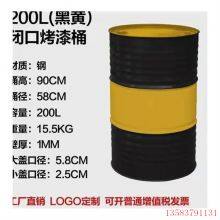 Thickened Steel Printed LOGO 200kg Lubricating Oil Barrel 200l Baking Paint Barrel Wan Shuo Packaging. thumbnail-2