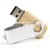 Wooden Swivel Design Usb Flash Drive With LOGO thumbnail-2