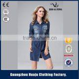 Wholesale Fashion Girl New Model Woman Summer Blue Denim Dress for Ladies thumbnail-3