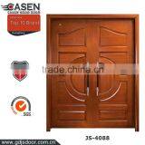 New design fancy double solid mahagany wood entry door for sale