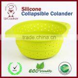 Silicone Collapsible Colander Vegetable Soaking Bowl and Colander