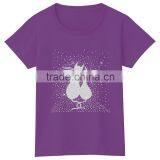 OEM Wholesale Glitter Rhinestone Cats Motif Shiny Bling Women Tshirt thumbnail-5