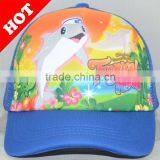 Embroidered Mesh Trucker Cap(blue)