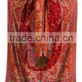 Silk Wool jamavar woven winter scarf