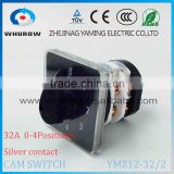 Cam switch YMZ12-32/2 White black selector Ui 690V 32A 2 poles 8 terminals changeover rotary switch sliver point contacts