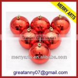 Wholesale handmade ceramic shiny red plastic christmas ball ornament christmas decoration ball