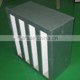 Galvanized Steel Frame Fiber-glass Media V BANK HEPA Air Filter thumbnail-3