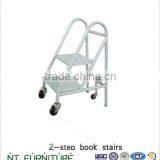 Cheap 2-step Steel Book Stairs With Movable Wheels/book Ladder thumbnail-1
