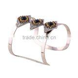 2016 New Gold Luxury Cuff Wide Full Rhinestone Women Fashion Alloy Metal Bangles thumbnail-5